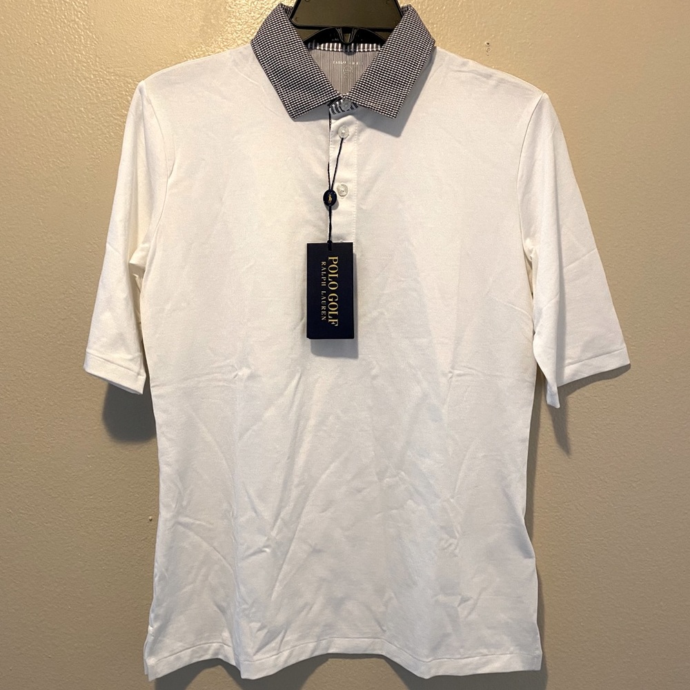 Polo Golf Ralph Lauren Shirt White Gingham Collar